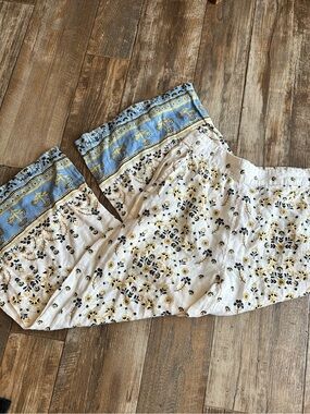 Joie Linen Floral Cream Pull On Wide Leg Coastal Vacation Boho Pants Size Small